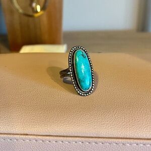 Western Sterling silver and turquoise ring